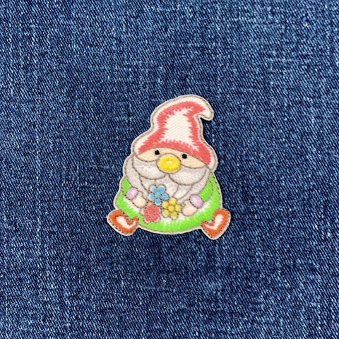 Gnome Applique Patch - Embroidered Fairy Tail Badge 2" (Clearance, Iron On)