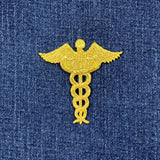 Caduceus Applique Patch - Embroidered Doctor Nurse Medical Badge 2.25" (Iron On)