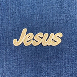 Jesus Applique Patch - Gold Christian Baptism First Communion Embroidered Badge 3.25" (Iron On)