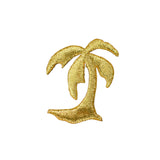 Gold palm tree patch on a white background