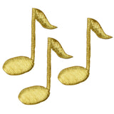 Three gold quarter note applique patches 