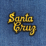 Vintage Santa Cruz Patch - Embroidered Metallic California Surfing Badge 3" (Sew On)