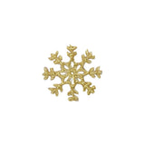 Gold snowflake patch on a white background