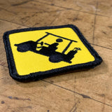 Medium Golf Cart Crossing Patch - Golf Course Road Sign Badge 2-5/8" (Iron or Sew On)