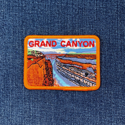 Embroidered patch depicting the Grand Canyon landscape with the text 'GRAND CANYON' on top.