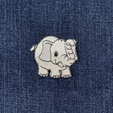 Elephant Applique Patch - Embroidered Animal Badge 2" (Iron On)