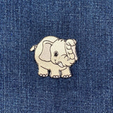 Elephant Applique Patch - Animal Zookeeper Embroidered Badge 2" (Iron On)