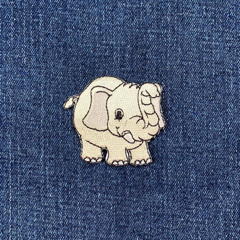 Elephant Applique Patch - Animal Zookeeper Embroidered Badge 2" (Iron On)