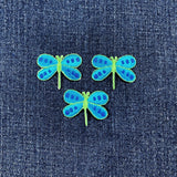 3-Pack Dragonfly Applique Patch - Embroidered Insect Badge 1.25" (Iron On)