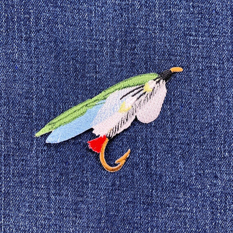 Fly Fishing Lure Applique Patch - Supervisor Fish Embroidered Badge 3.25" (Iron On)