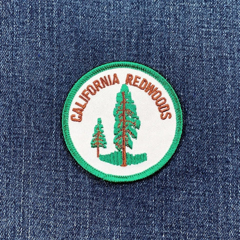 California Redwoods Patch - Embroidered CA Sequoia Hiking Badge 2.5" (Iron Or Sew On)