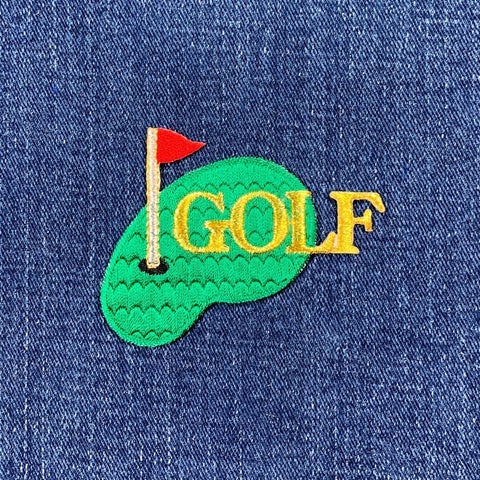 Golf Applique Patch - Putting Green Golfing Links Embroidered Badge 2.75" (Iron On)