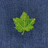 Maple Leaf Applique Patch - Embroidered Green Autumn Fall Leaf Badge 2-3/8" (Iron On)