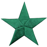 Green Star Applique Patch - Embroidered Iron On Badge 2.25"