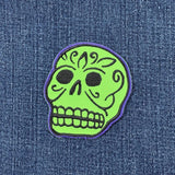 Sugar Skull Applique Patch - Dia De Los Muertos Halloween Embroidered Badge 2.75" (Iron Or Sew On)