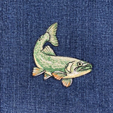 Freshwater Fish Applique Patch - Embroidered Trout Fishing Badge 2-5/8" (Iron On)