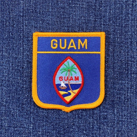 Guam Patch - Embroidered Flag Shield Badge 2.75" (Iron Or Sew On)