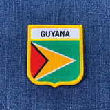 Guyana Patch - Embroidered  Flag Shield Badge 2.75" (Iron Or Sew On)