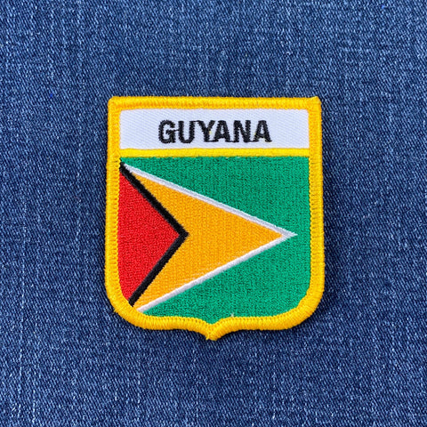 Guyana Patch - Embroidered  Flag Shield Badge 2.75" (Iron Or Sew On)