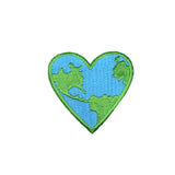 Heart World Applique Patch - Embroidered Earth Day Badge 2" (Iron On)
