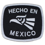 Hecho en Mexico Patch - Embroidered Golden Eagle Badge 3-1/8" (Iron Or Sew On)