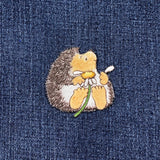 Hedgehog & Daisy Applique Patch - Embroidered Flower Animal Badge 2.25" (Iron On)