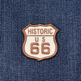 Historic Route 66 Patch - Embroidered Highway Sign Badge 2.5" (Iron On)
