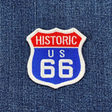 Route 66 Patch - Red White & Blue Rt. 66 Embroidered Historic Sign Badge USA 2.5" (Iron Or Sew On)