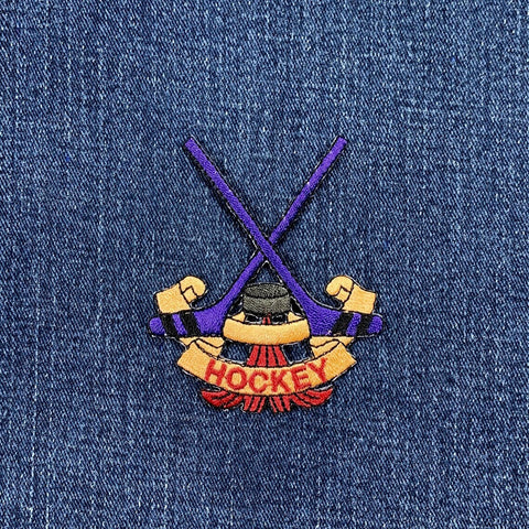 Hockey Applique Patch - Embroidered Sports Crest Badge 3" (Iron On)