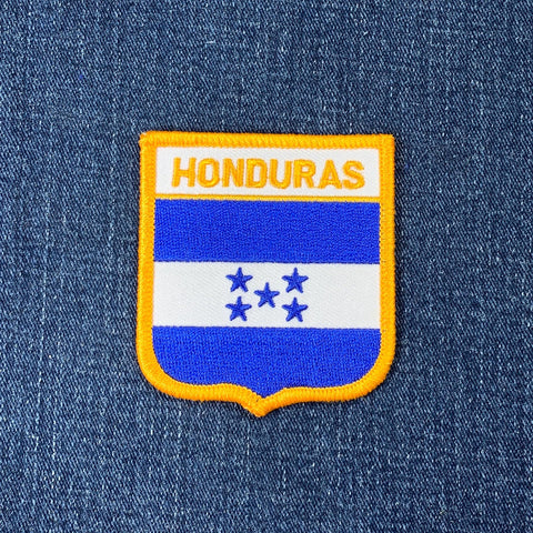 Honduras flag patch on a denim background
