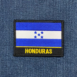 Honduran flag patch on a denim background