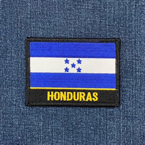 Honduran flag patch on a denim background