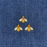 3-Pack Hornet Applique Patch - Mini Yellow Jacket Bumble Bee Embroidered Badge 3/4" (Iron On)