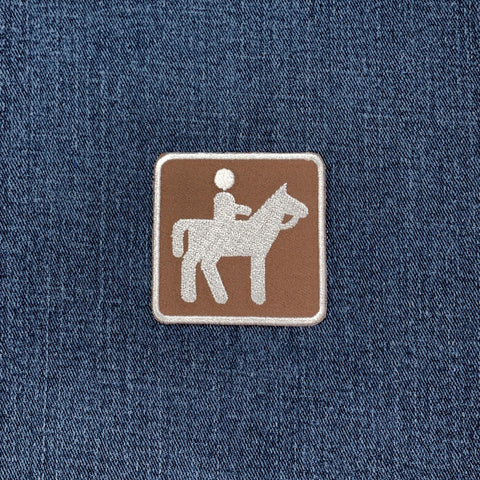 Horseback Riding Patch - Embroidered Equestrian Trail Sign Badge 2" (Iron On)