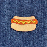Hot Dog Applique Patch - Embroidered Hotdog & Mustard Badge 2.5" (Iron Or Sew On)
