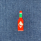 Hot Sauce Applique Patch - Embroidered Spicy Chili Pepper Badge 2" (Iron On)