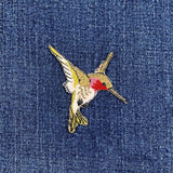 Hummingbird Applique Patch - Embroidered Bird Badge Facing Right 2.5" (Iron On)