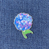Hydrangea Applique Patch - Embroidered Flower Gardening Badge 1.75" (Iron On)