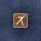Ice Skating Patch - Embroidered Frozen Pond & Skating Rink Sign Badge 2" (Iron On)