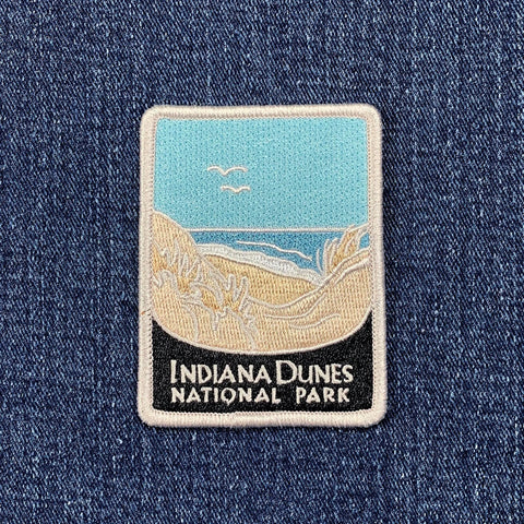 Indiana Dunes National Park Patch - Embroidered Porter & LaPorte Lake Michigan 2-7/8" (Iron On)