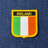 Ireland flag patch on a denim background