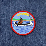 Iroquois Patch - Embroidered Canoe & Native American Indian Badge 3" (Iron On)