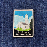 Patch of Isle Royale National Park on a denim background