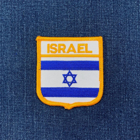 Israel Patch - Embroidered Flag Shield Badge 2.75" (Iron Or Sew On)