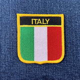 Italy Patch - Embroidered Flag Shield Badge 2.75" (Iron On)