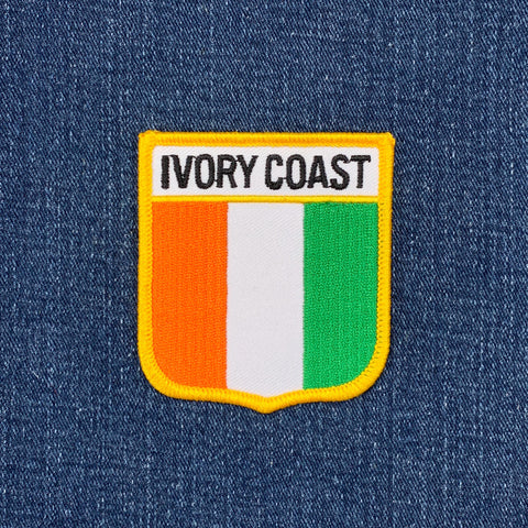 Ivory Coast Patch - Embroidered Flag Shield Badge 2.75" (Iron Or Sew On)