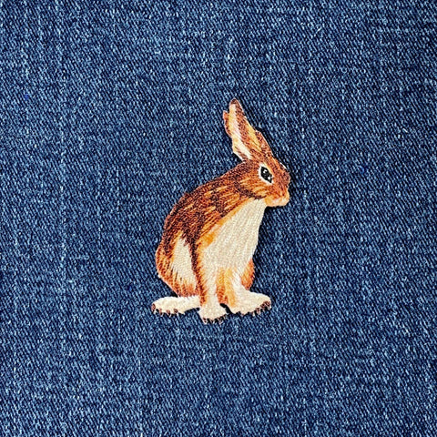 Jack Rabbit Applique Patch - Embroidered Animal Badge 2-1/8" (Iron On)