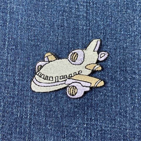 Jet Airplane Applique Patch - Travel Vacation Flying Embroidered Aircraft Badge 2.25" (Iron On)
