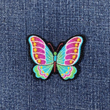 Butterfly Applique Patch - Jewel Tone Embroidered Insect Badge 2.25" (Iron On)