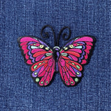 Jewel Tone Butterfly Applique Patch - Embroidered Insect Badge 3.5" (Iron On)